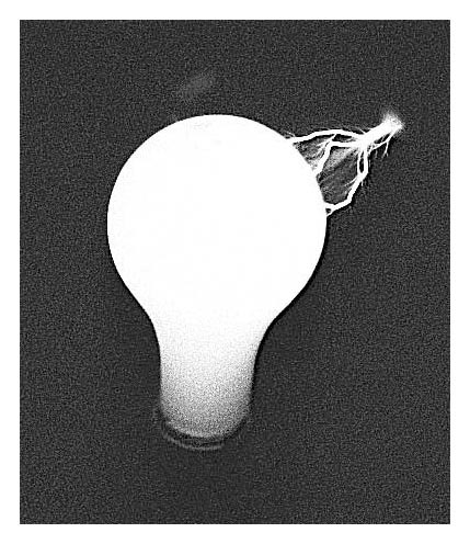Electricity striking a light bulb Electricity striking a light bulb